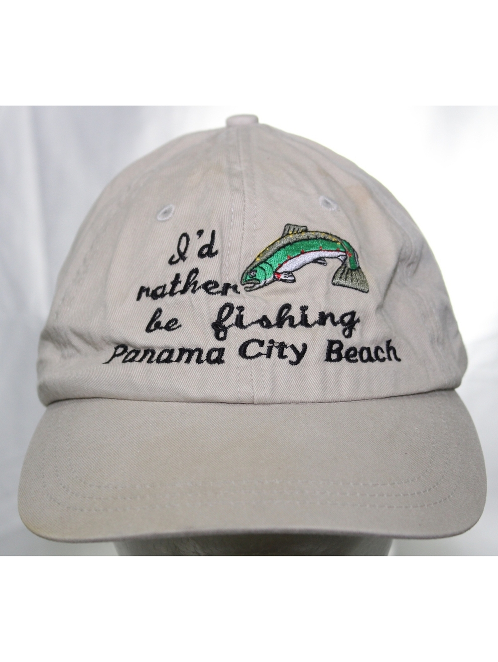 Vintage I'd Rather be Fishing Panama City Beach Florida Hat Luna Pier Cap 1 Size